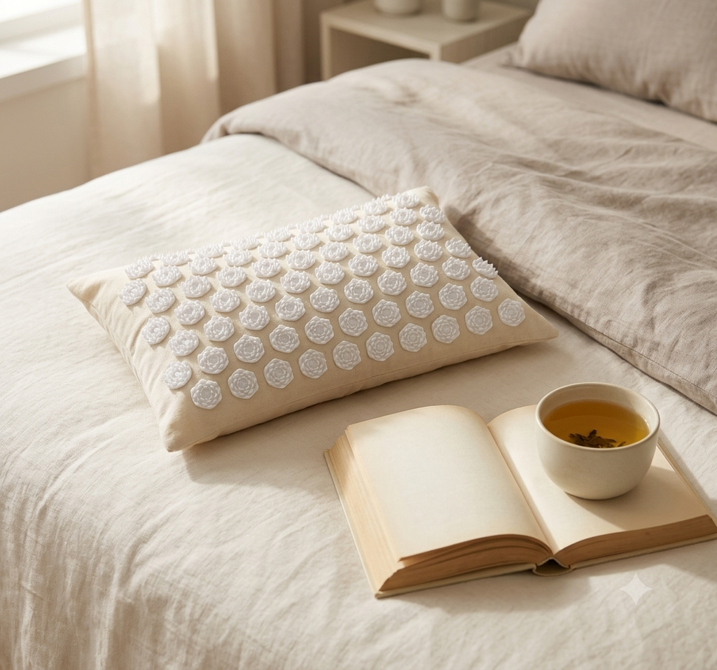 AcuNest™ Recovery Kit — Linen & Coconut Fiber Acupressure Mat Set